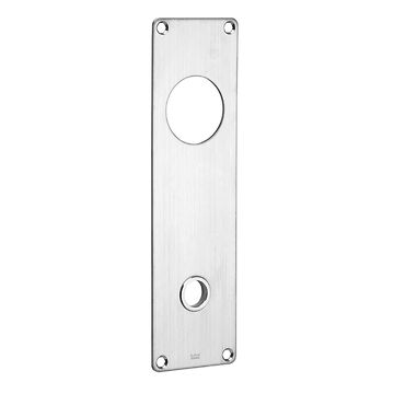 Beslag i stål med hull til dørvrider og låsesystem